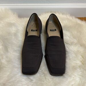 STUART WEITZMAN Brown Loafer Shoes Vintage Vibes size‎ 9 Fabric Work Preppy